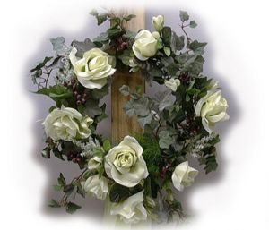 Türkranz aus Rosen - Hochzeitsdekoration